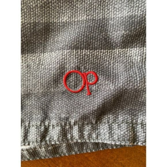 OCEAN Pacific OP Board Shorts Red Stripe Waist 32-34 Size M Lined Black Gray VGC - Picture 3 of 15